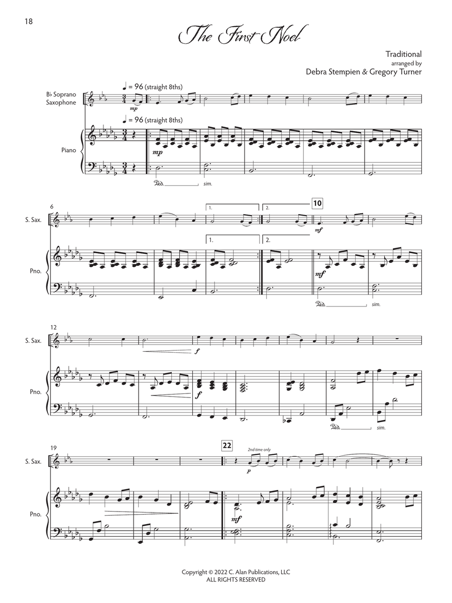 Joyful Tidings, Book 2 for Soprano Sax & Piano Soprano Saxophone scores gallery preview page 8