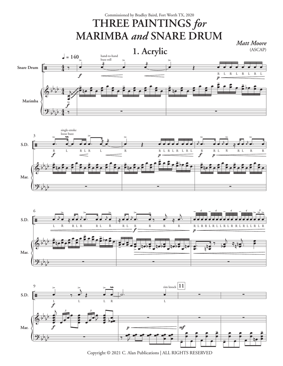 Three Paintings Three Paintings Snare Drum scores gallery preview page 2