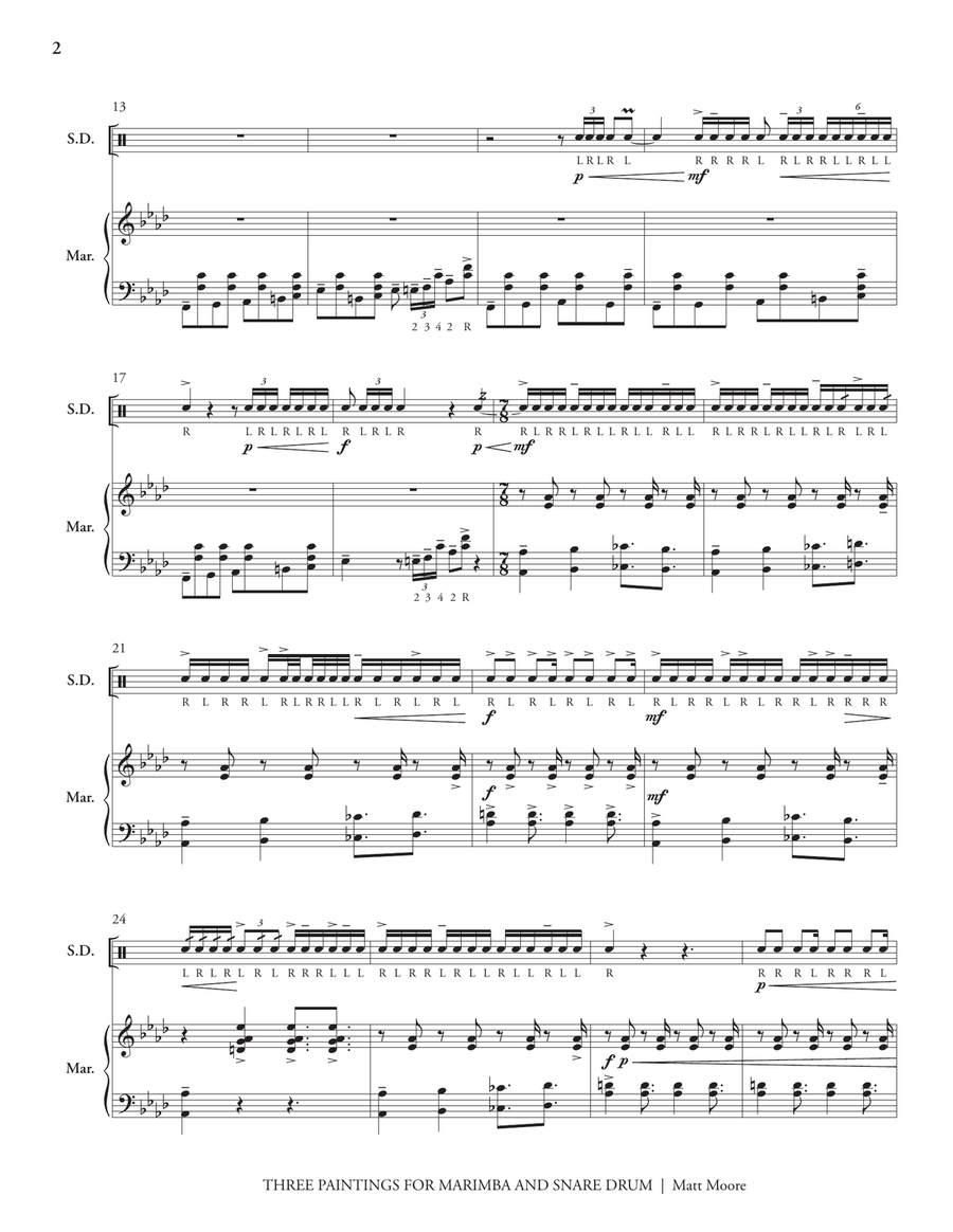 Three Paintings Three Paintings Snare Drum scores gallery preview page 3