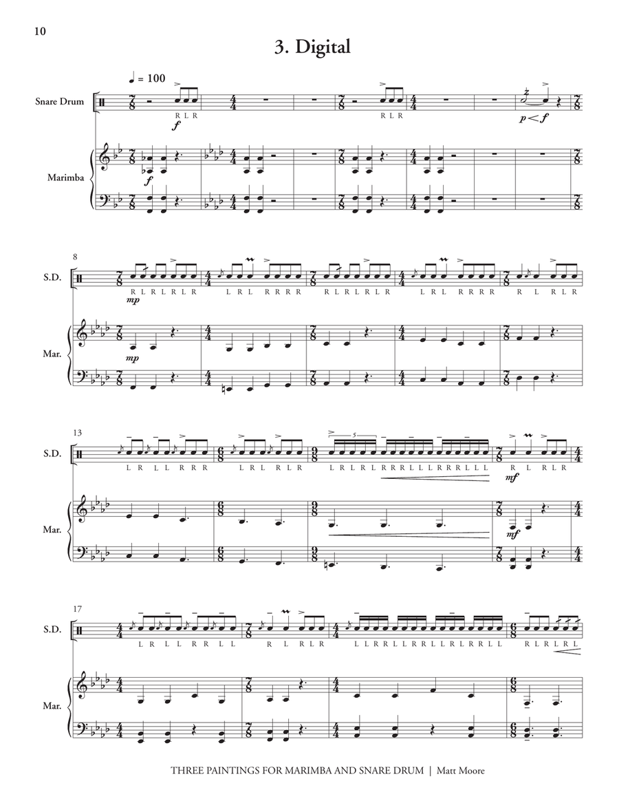 Three Paintings Three Paintings Snare Drum scores gallery preview page 6