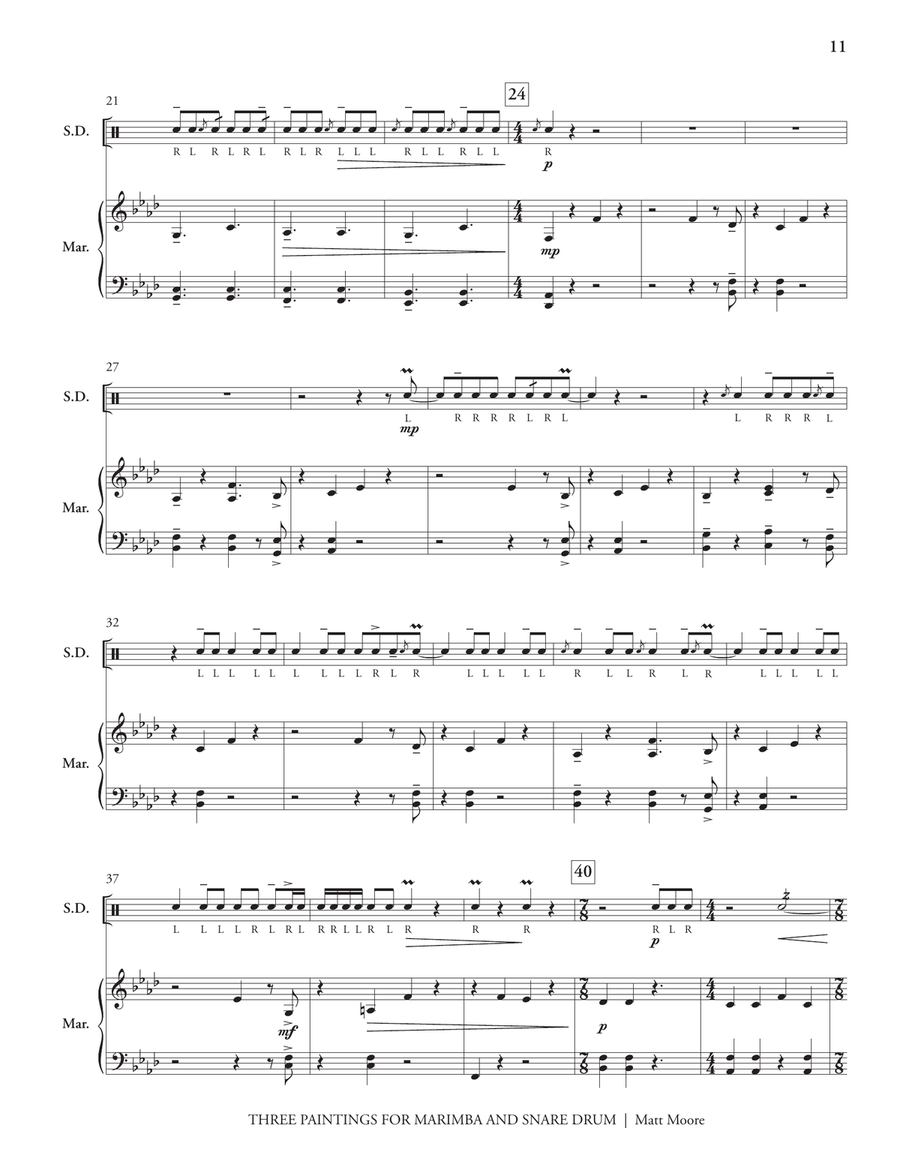 Three Paintings Three Paintings Snare Drum scores gallery preview page 7