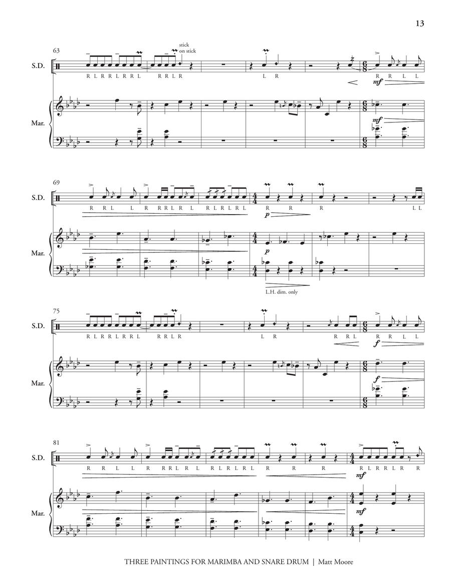 Three Paintings Three Paintings Snare Drum scores gallery preview page 9