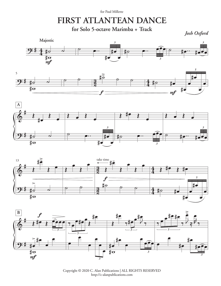 First Atlantean Dance First Atlantean Dance Marimba scores gallery preview page 2