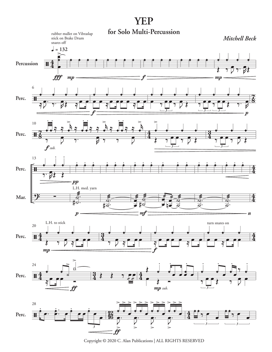 Yep Yep Percussion scores gallery preview page 3