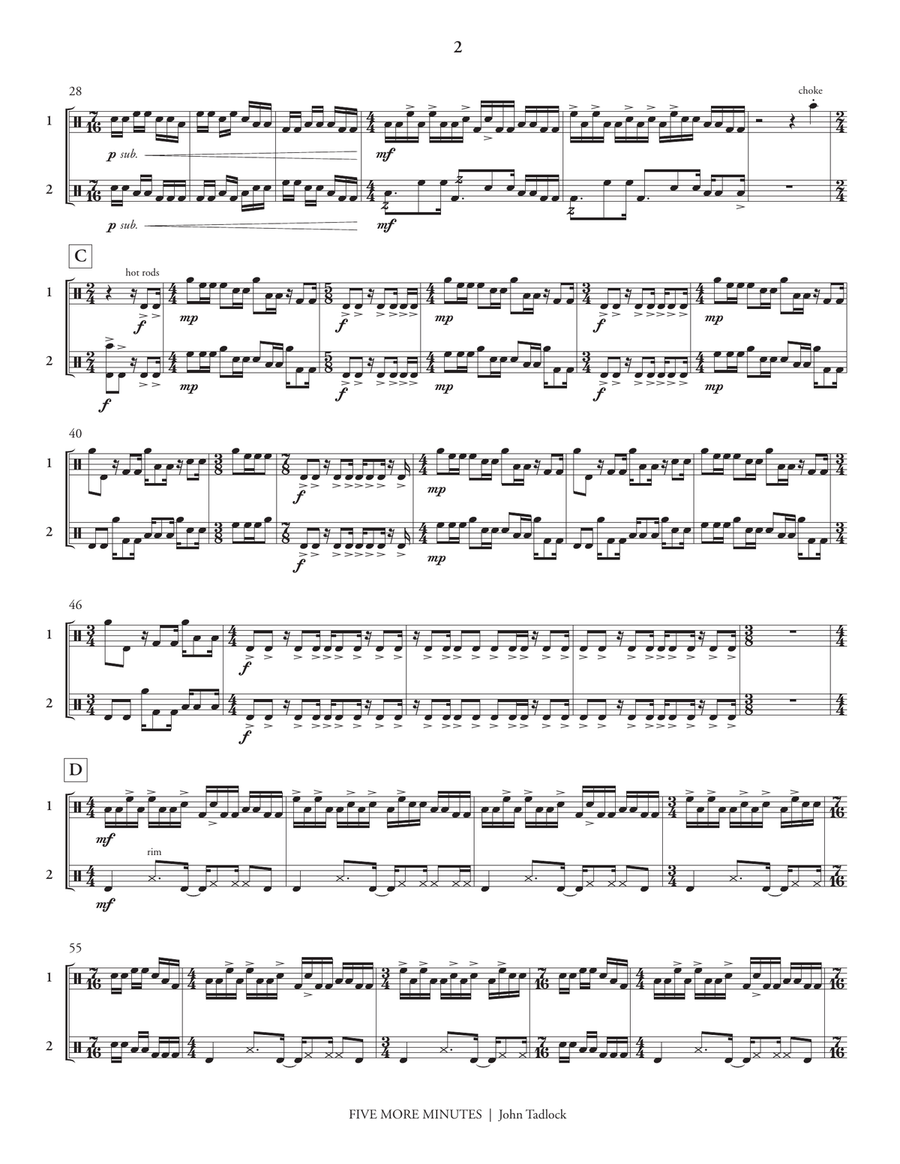 Five More Minutes Five More Minutes Percussion scores gallery preview page 3