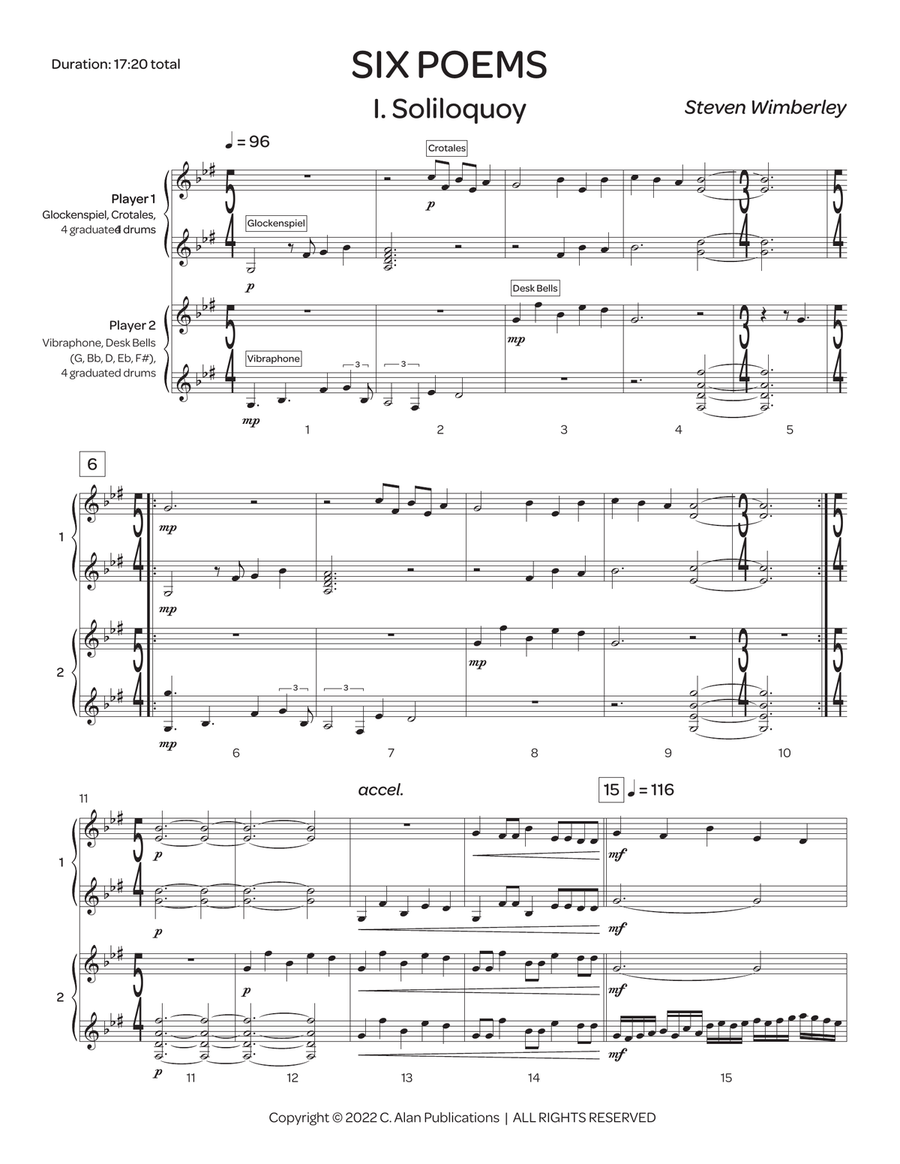 Six Poems Six Poems Percussion scores gallery preview page 2