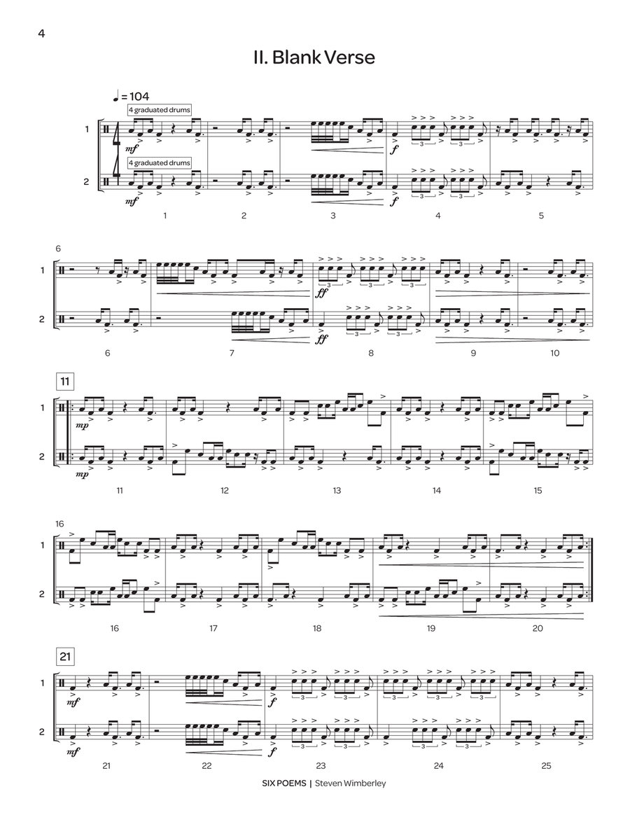 Six Poems Six Poems Percussion scores gallery preview page 4