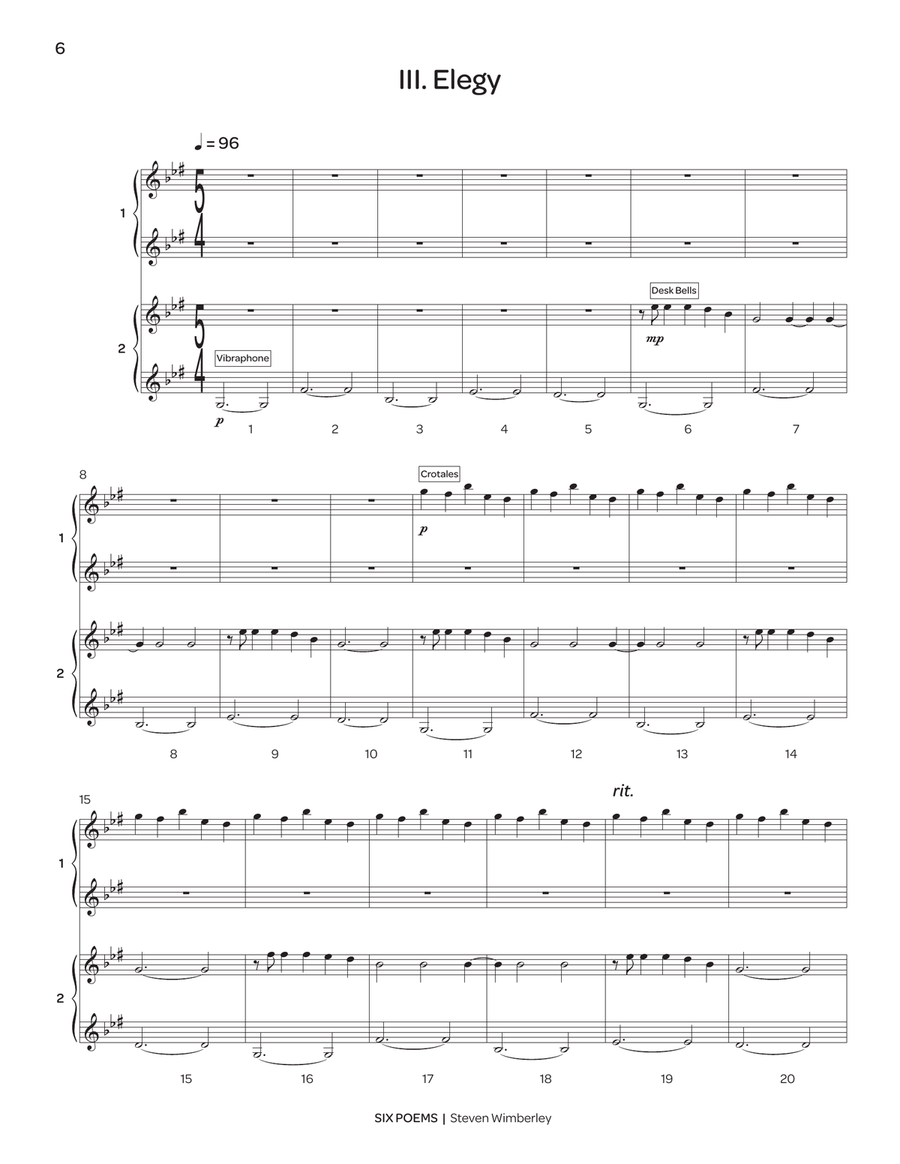 Six Poems Six Poems Percussion scores gallery preview page 5