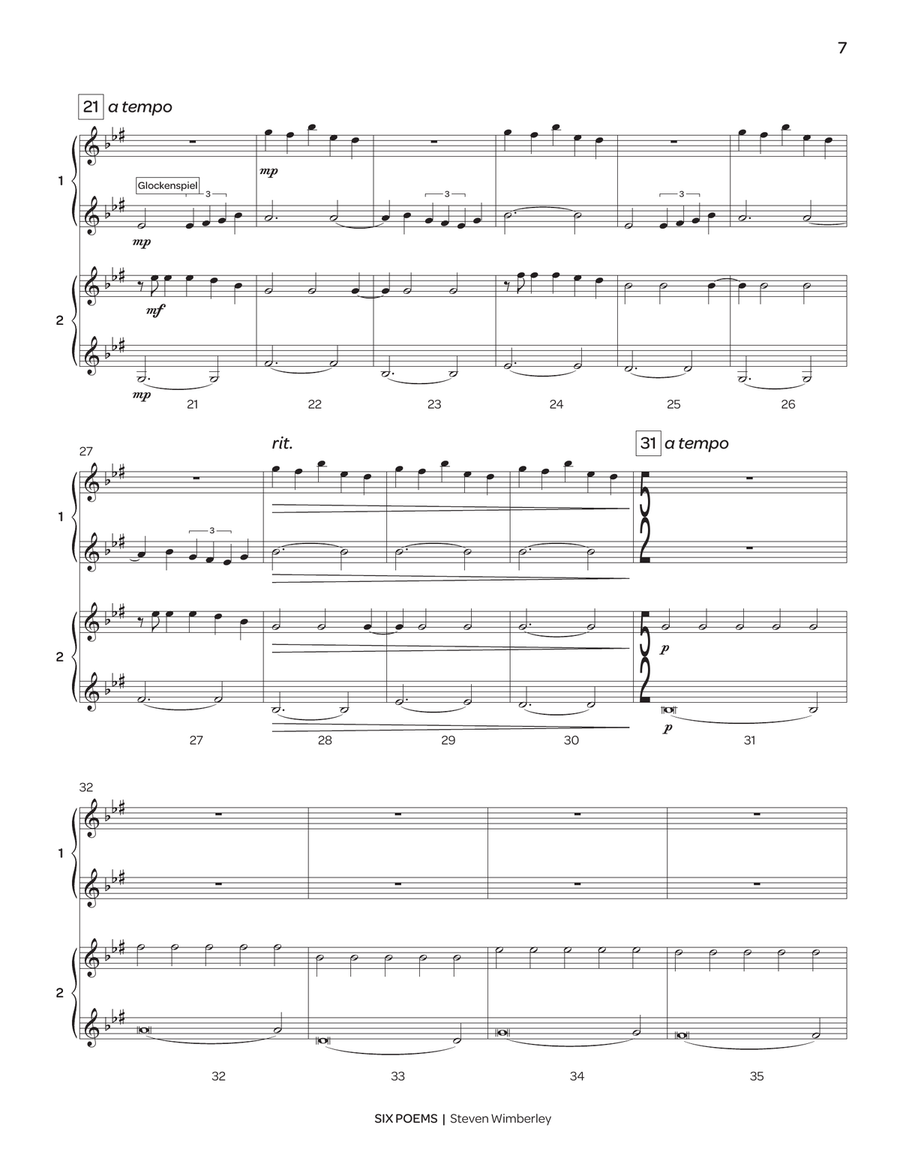 Six Poems Six Poems Percussion scores gallery preview page 6