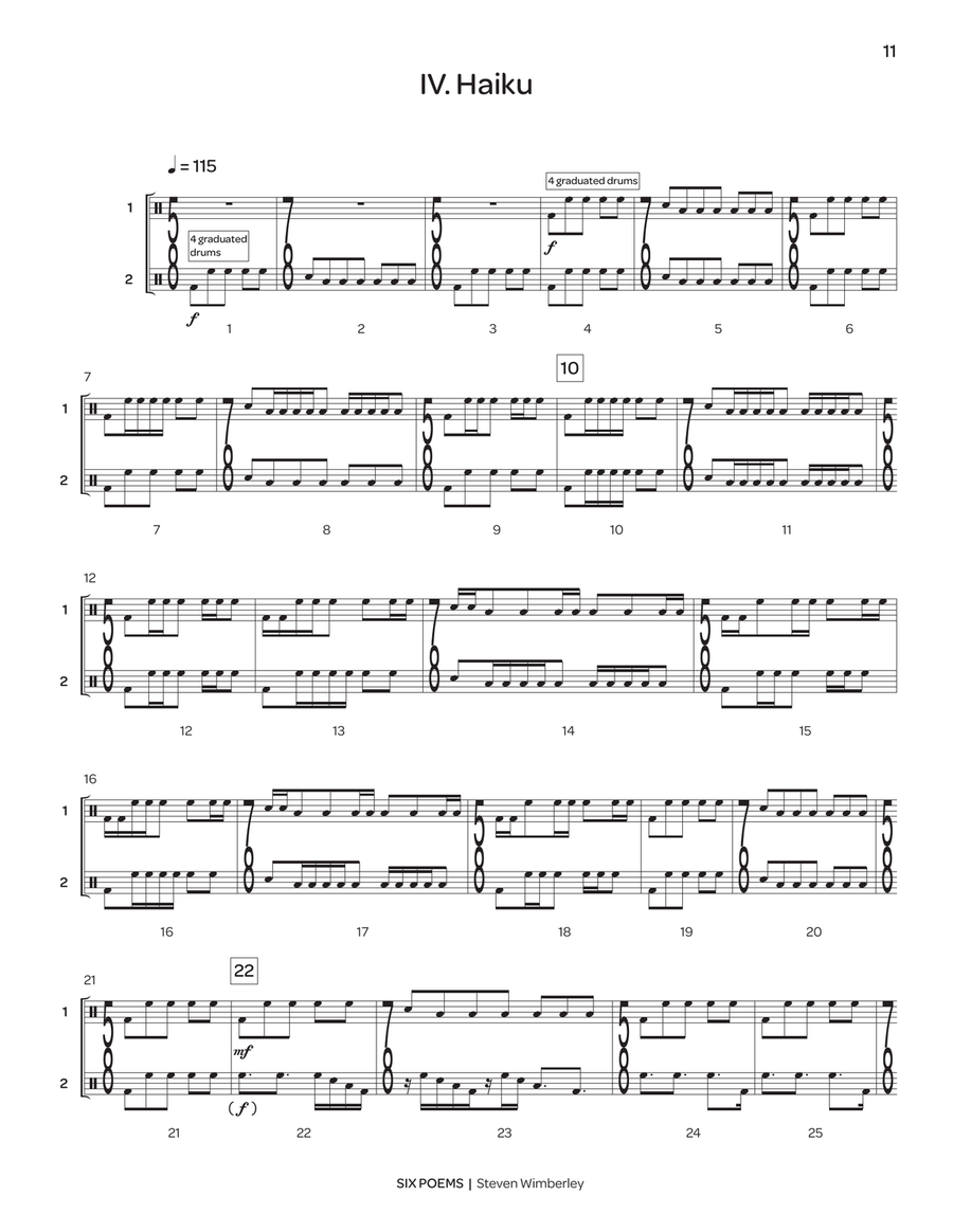 Six Poems Six Poems Percussion scores gallery preview page 7
