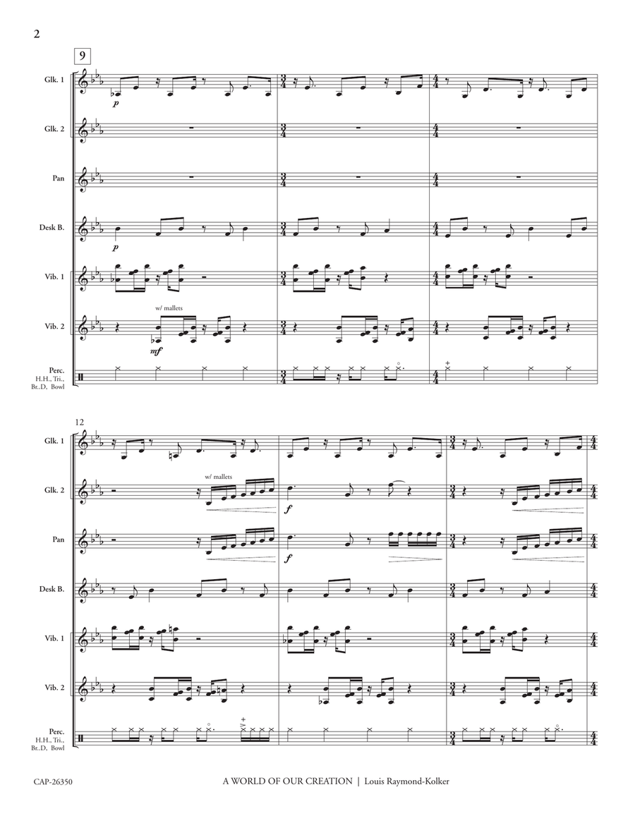 A World of Our Creation (score) Percussion Ensemble scores gallery preview page 3