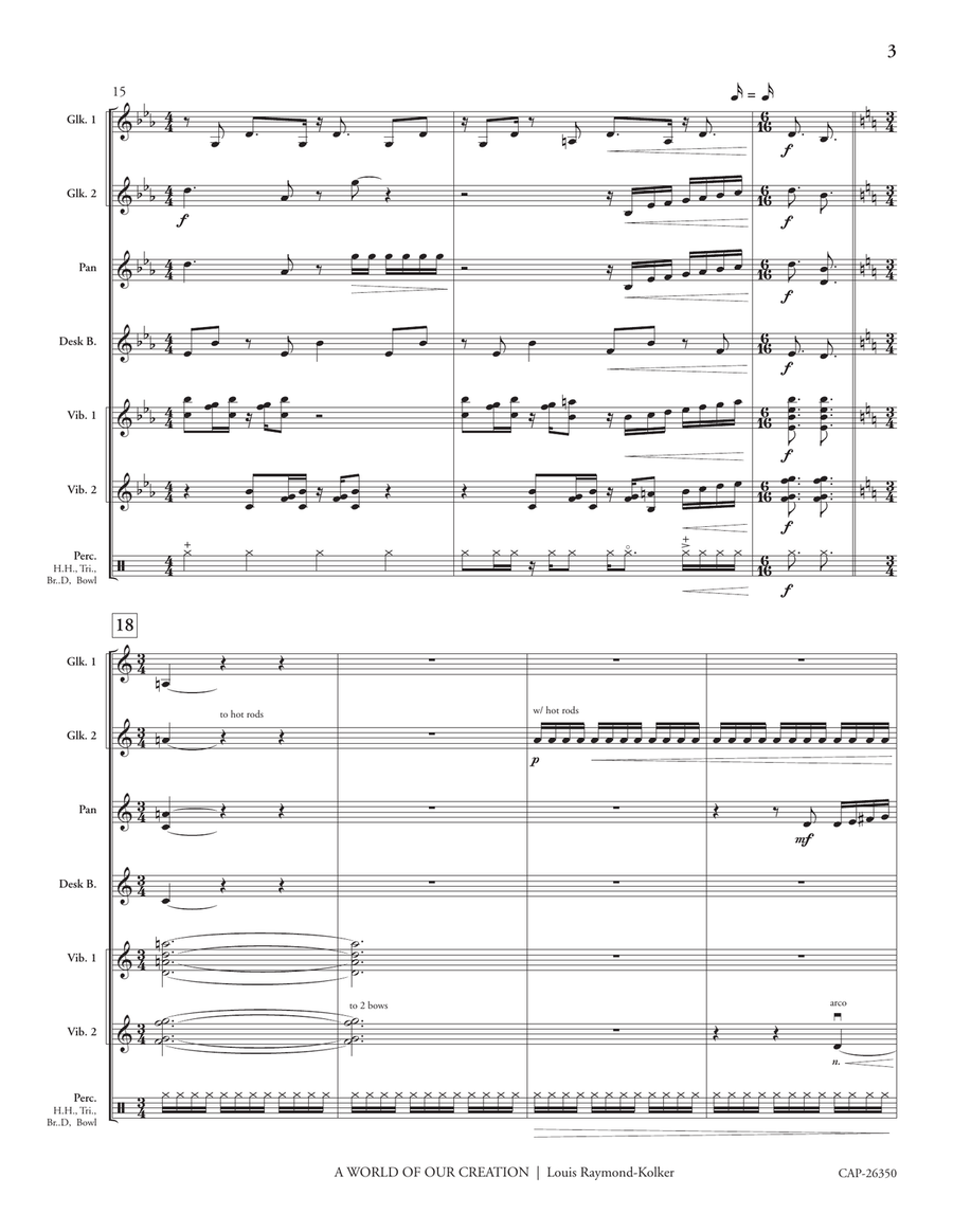A World of Our Creation (score) Percussion Ensemble scores gallery preview page 4