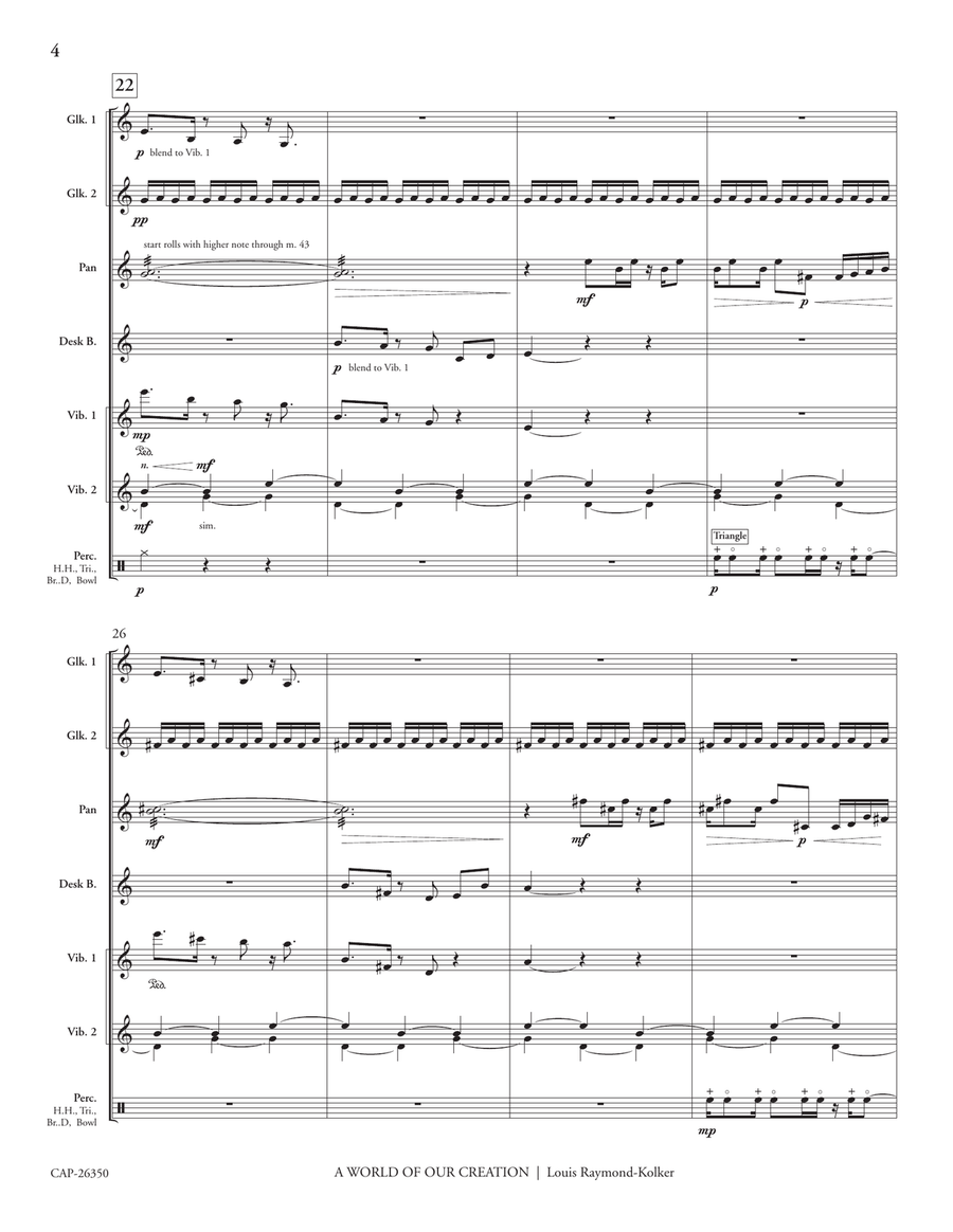 A World of Our Creation (score) Percussion Ensemble scores gallery preview page 5