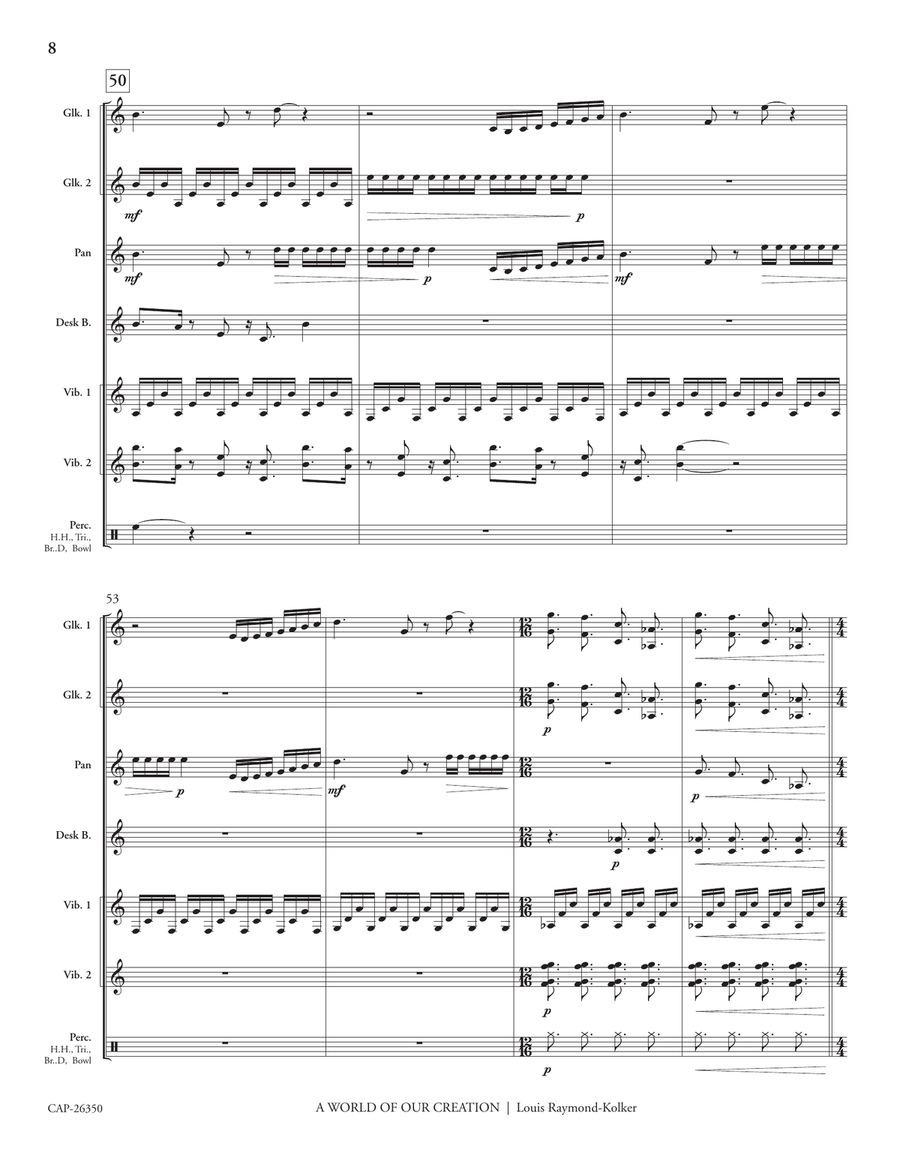 A World of Our Creation (score) Percussion Ensemble scores gallery preview page 9