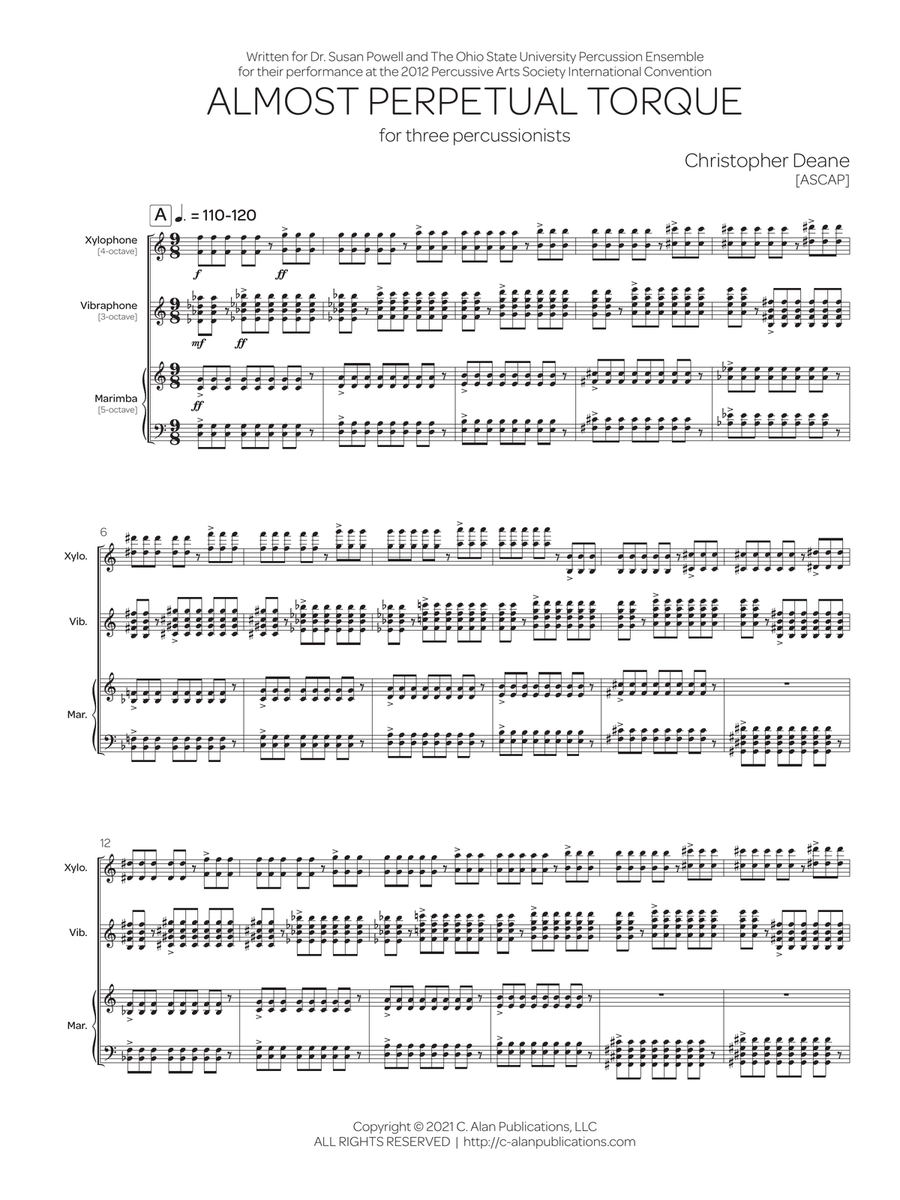 Almost Perpetual Torque Almost Perpetual Torque Percussion Ensemble scores gallery preview page 2