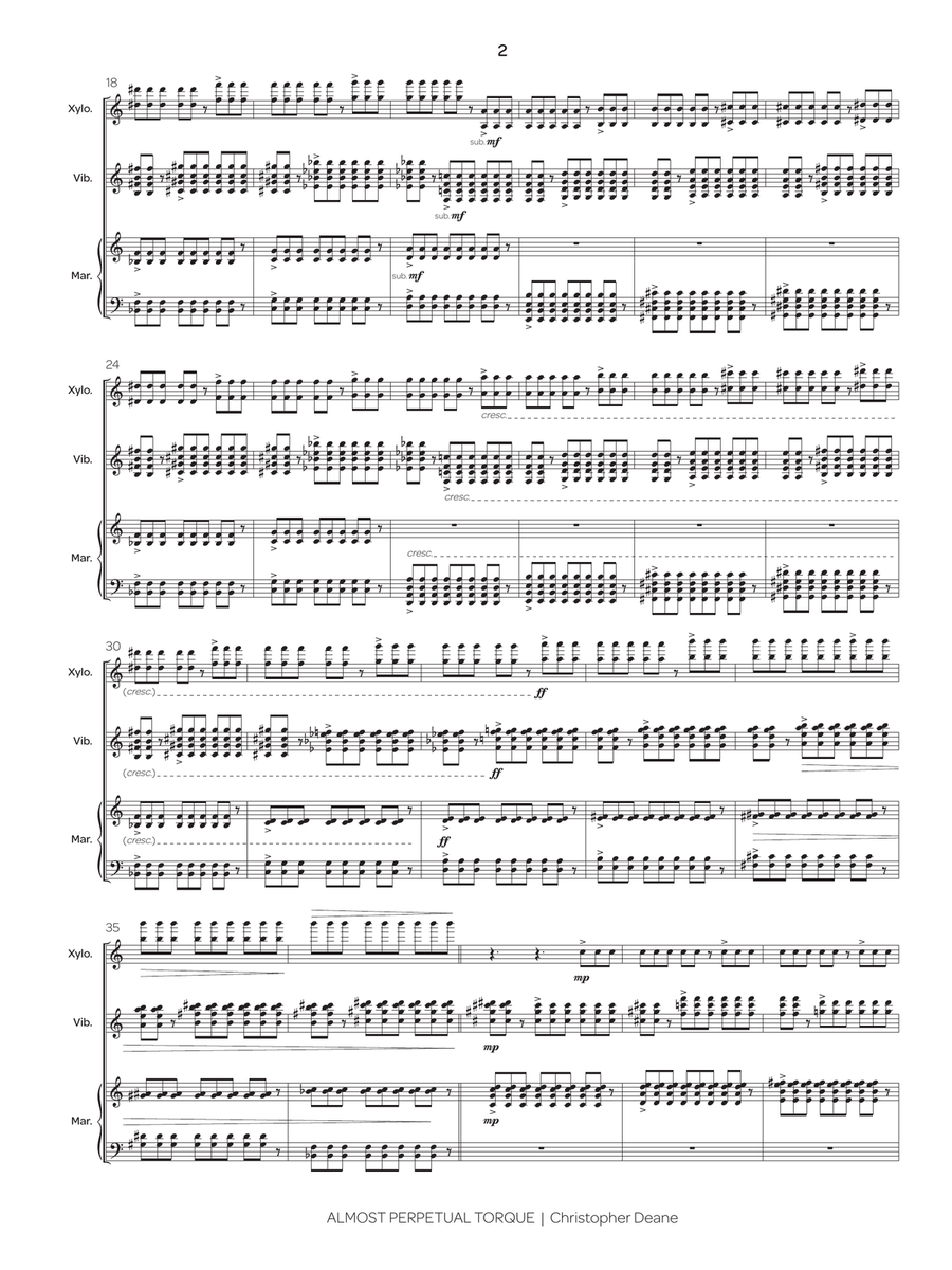 Almost Perpetual Torque Almost Perpetual Torque Percussion Ensemble scores gallery preview page 3