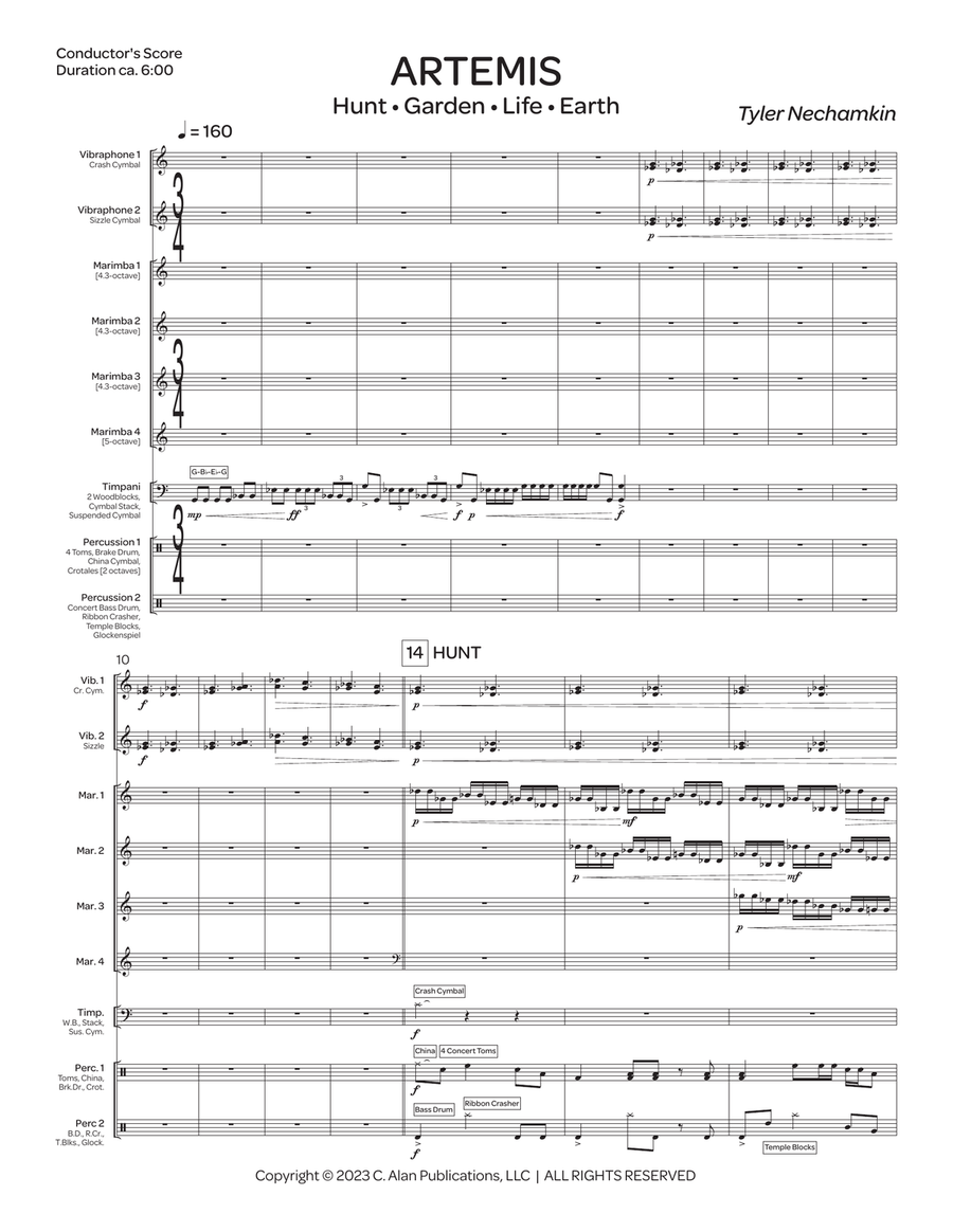 Artemis (score only) Artemis (score only) Percussion Ensemble scores gallery preview page 2