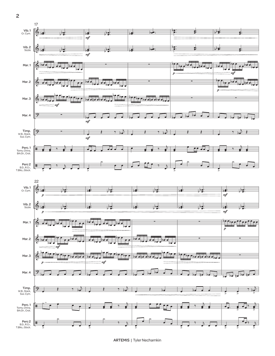 Artemis (score only) Artemis (score only) Percussion Ensemble scores gallery preview page 3