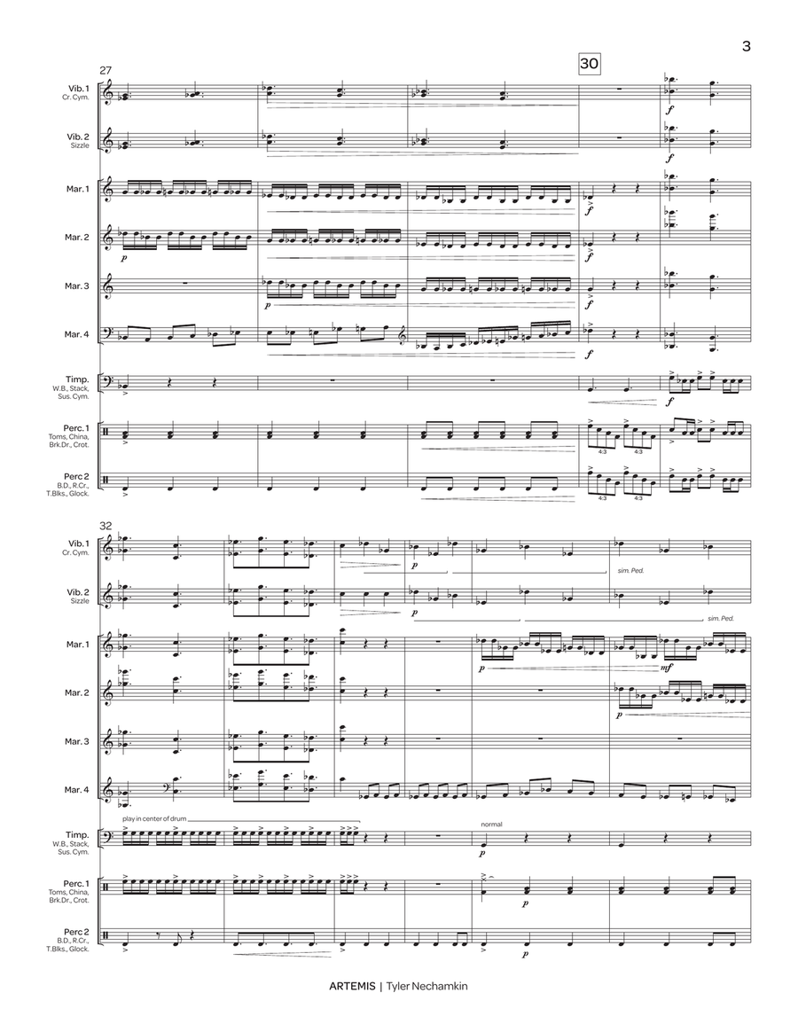 Artemis (score only) Artemis (score only) Percussion Ensemble scores gallery preview page 4