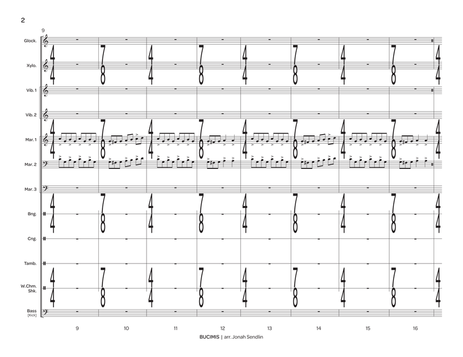 Bucimis [trad. Bulgarian] Percussion Ensemble - Sheet Music page 3