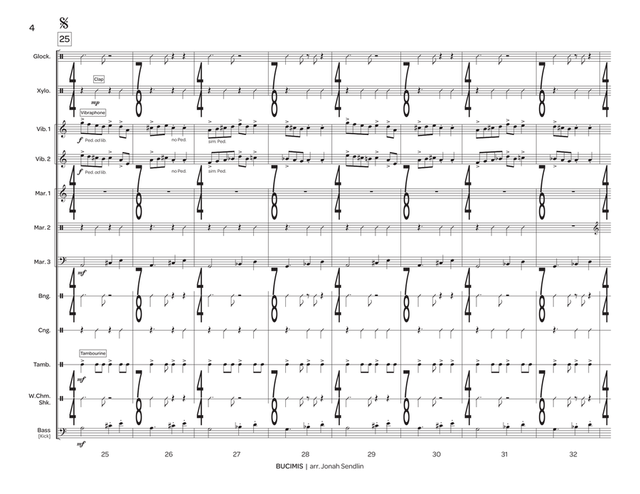 Bucimis [trad. Bulgarian] Percussion Ensemble - Sheet Music page 5