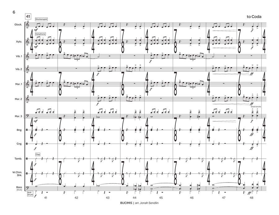 Bucimis [trad. Bulgarian] Percussion Ensemble - Sheet Music page 7