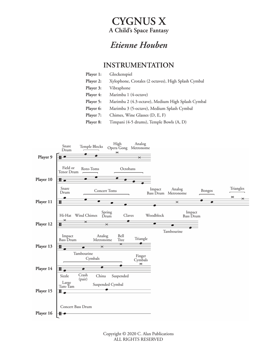 Cygnus X (score only) Cygnus X (score only) Percussion Ensemble scores gallery preview page 2