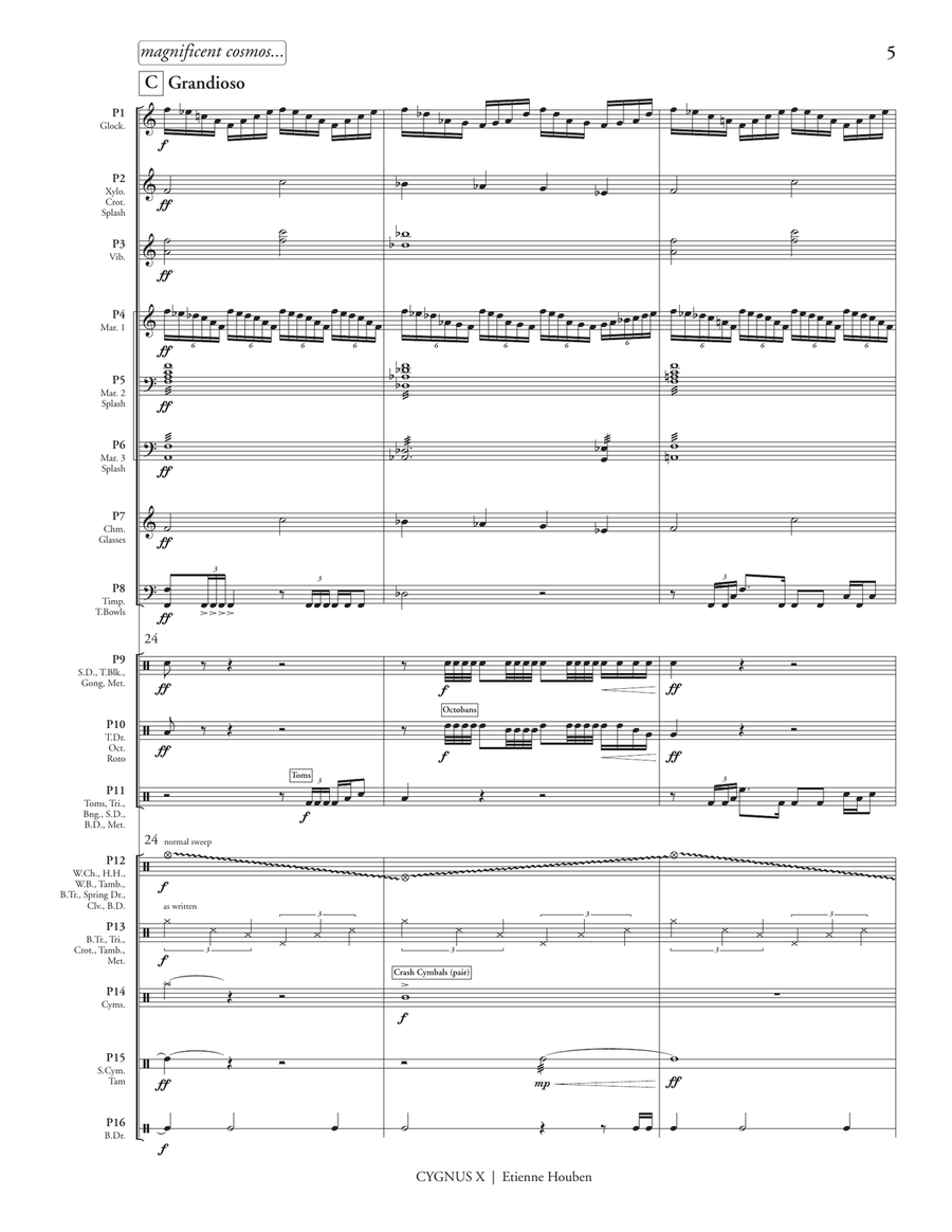 Cygnus X (score only) Cygnus X (score only) Percussion Ensemble scores gallery preview page 7