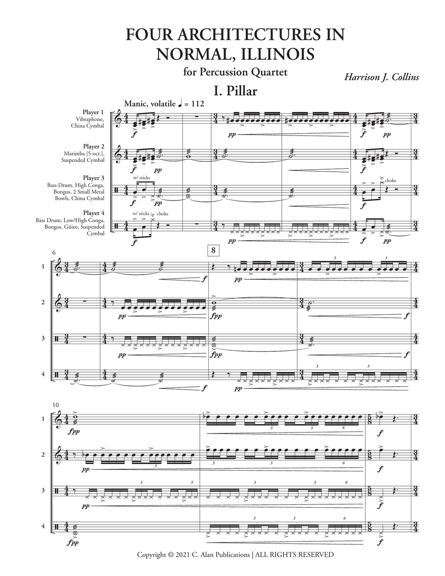 Four Architectures in Normal, Illinois Percussion Ensemble scores gallery preview page 3