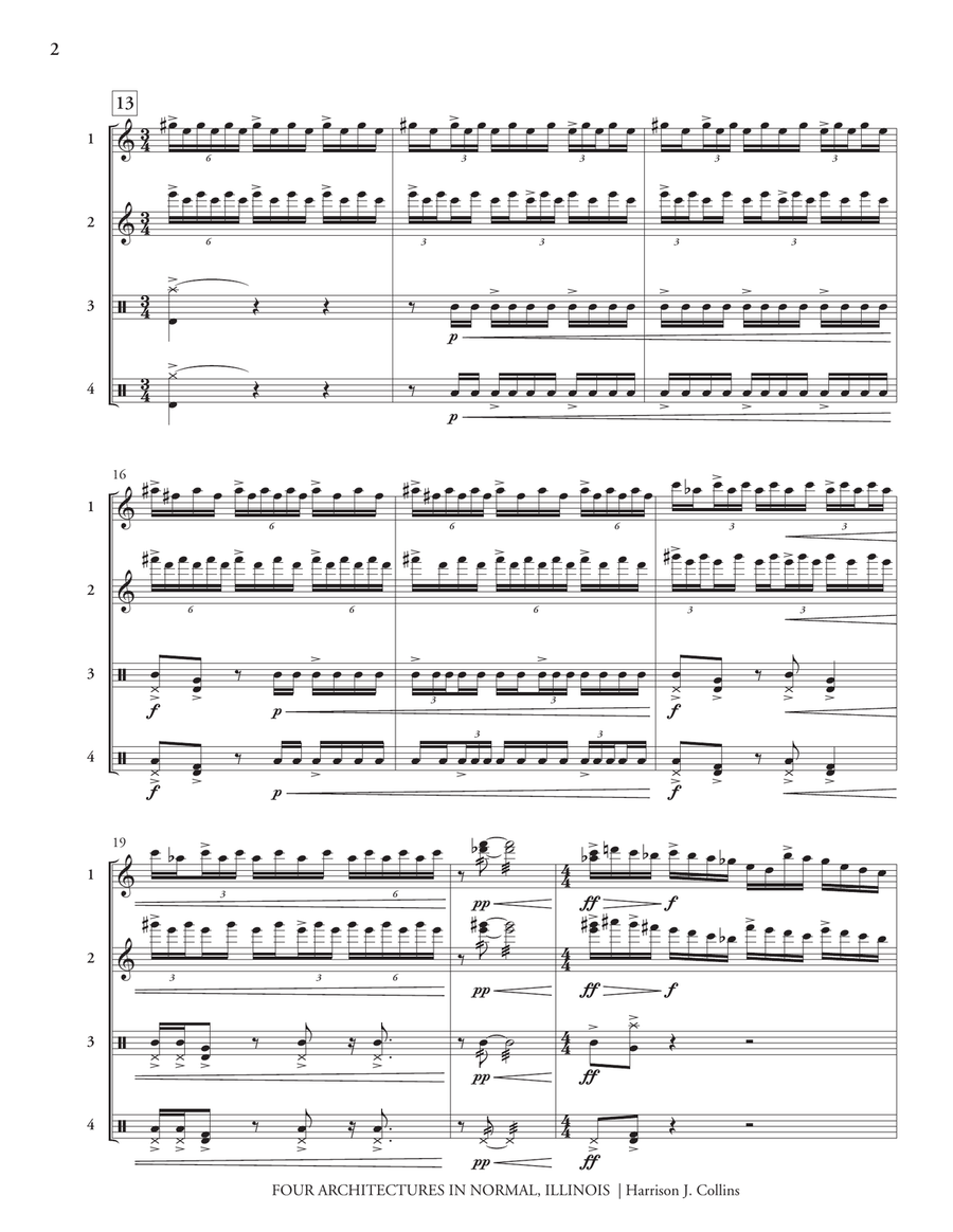 Four Architectures in Normal, Illinois Percussion Ensemble scores gallery preview page 4