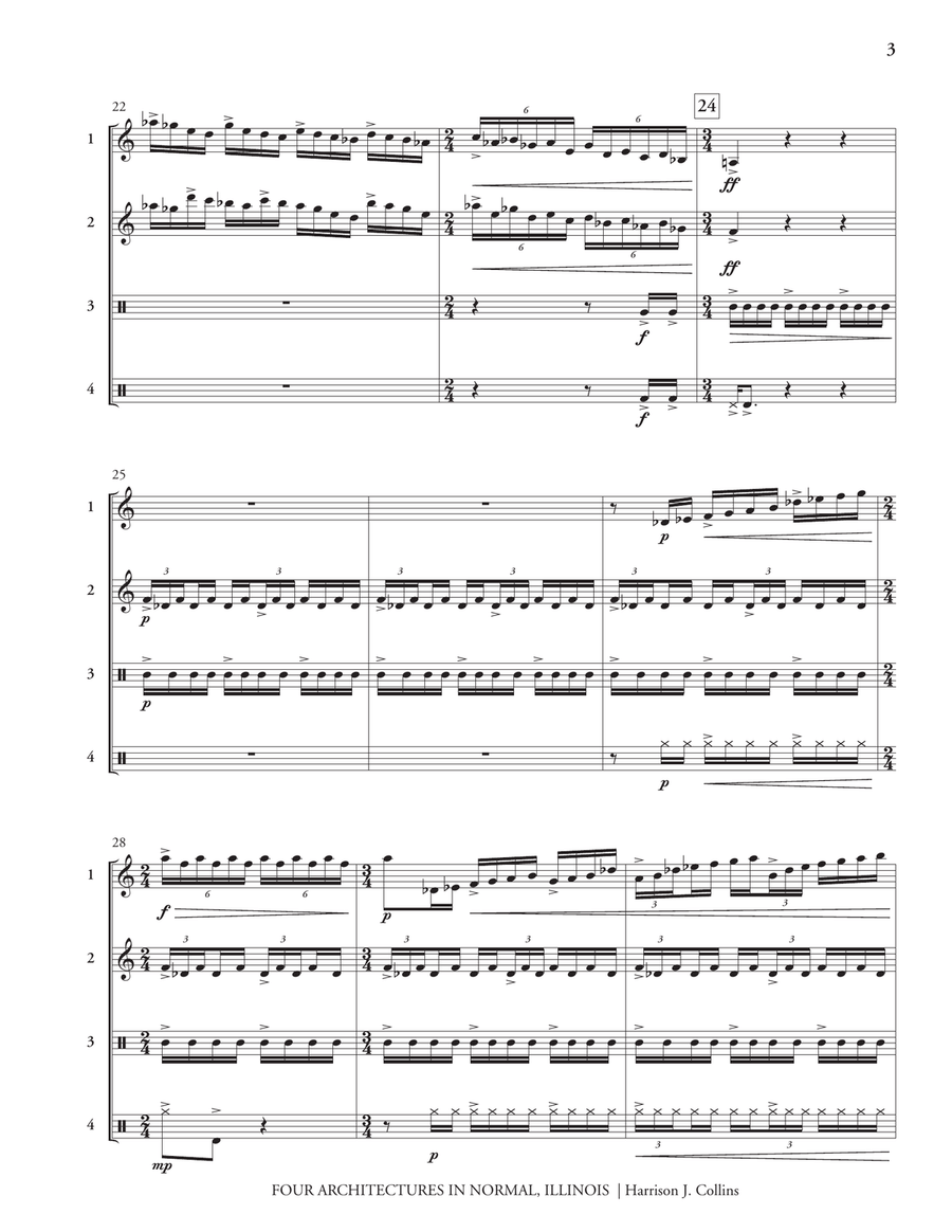 Four Architectures in Normal, Illinois Percussion Ensemble scores gallery preview page 5