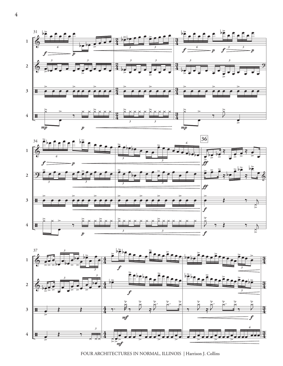 Four Architectures in Normal, Illinois Percussion Ensemble scores gallery preview page 6