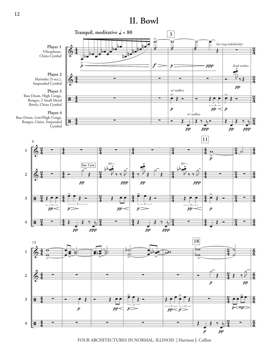 Four Architectures in Normal, Illinois Percussion Ensemble scores gallery preview page 7