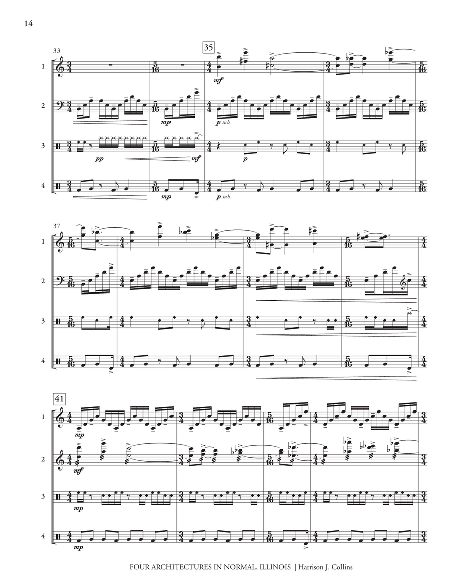 Four Architectures in Normal, Illinois Percussion Ensemble scores gallery preview page 9