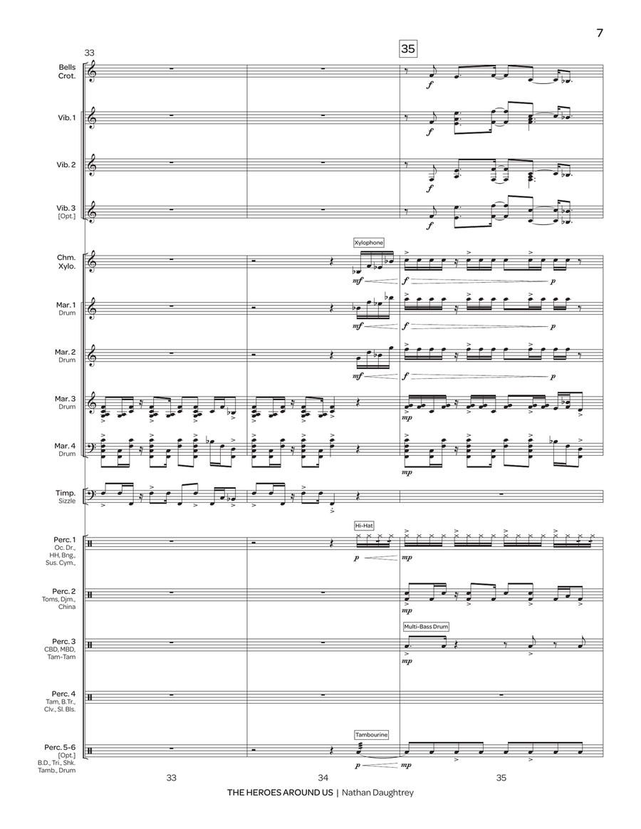The Heroes Around Us (score only) Percussion Ensemble scores gallery preview page 8