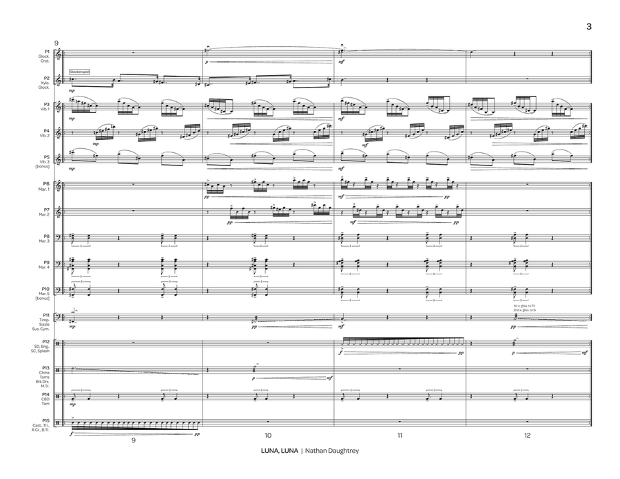 Luna, Luna Luna, Luna Percussion Ensemble scores gallery preview page 4
