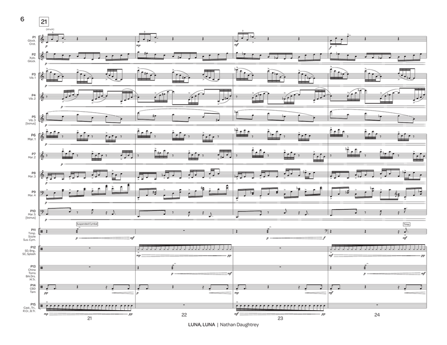 Luna, Luna Luna, Luna Percussion Ensemble scores gallery preview page 7