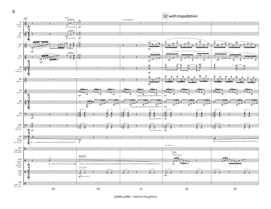 Luna, Luna Luna, Luna Percussion Ensemble scores gallery preview page 9