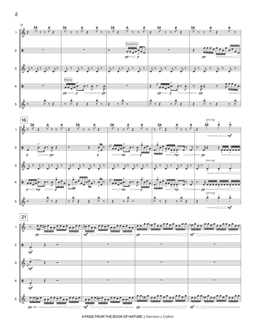 Page from the Book of Nature, A Percussion Ensemble scores gallery preview page 4