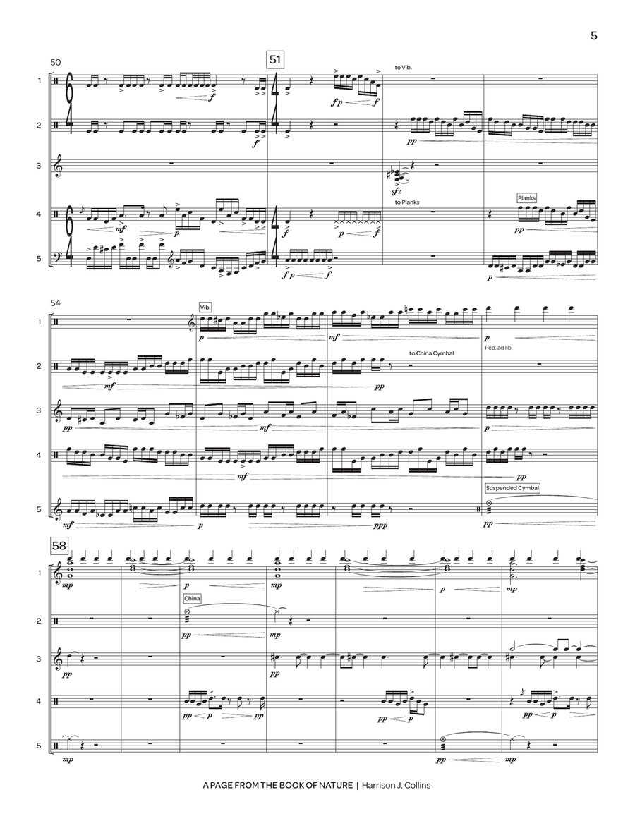 Page from the Book of Nature, A Percussion Ensemble scores gallery preview page 7