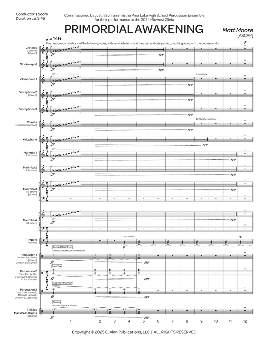 Primordial Awakening Primordial Awakening Percussion Ensemble scores gallery preview page 2