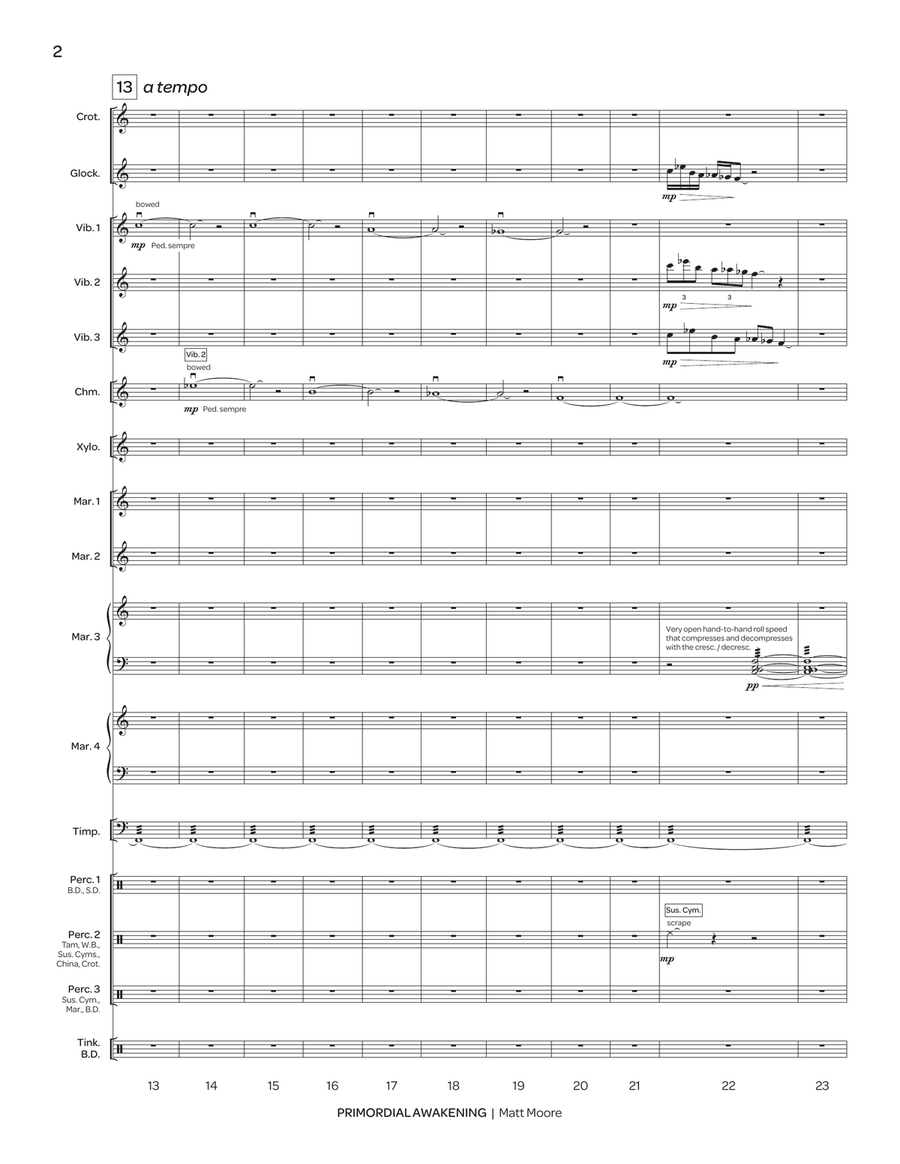 Primordial Awakening Primordial Awakening Percussion Ensemble scores gallery preview page 3