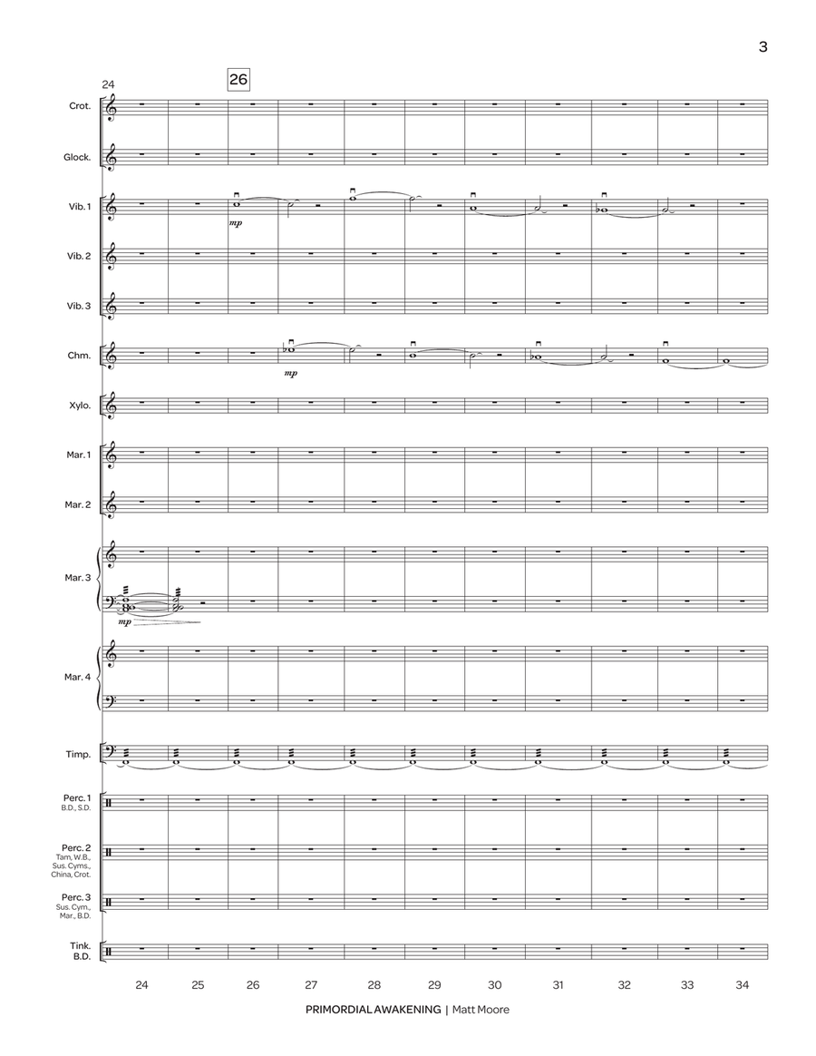 Primordial Awakening Primordial Awakening Percussion Ensemble scores gallery preview page 4