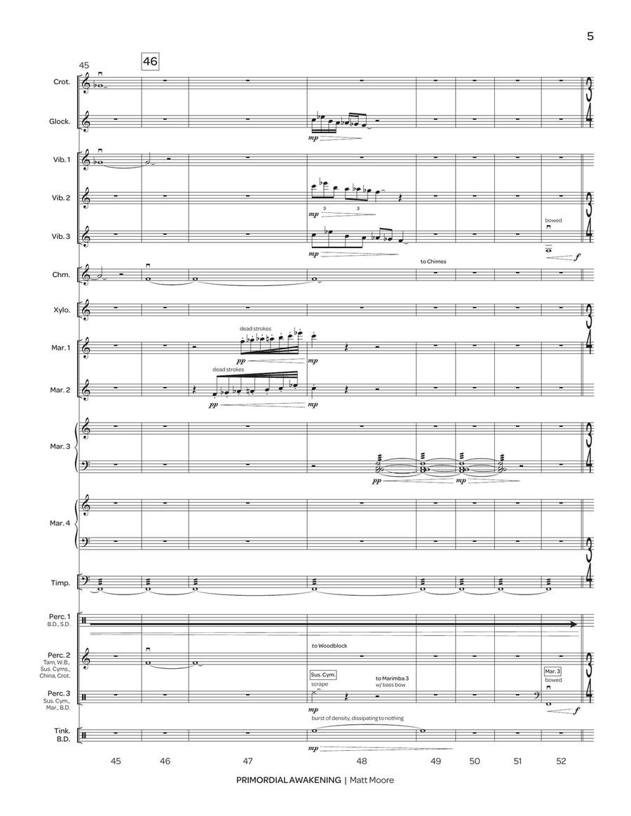 Primordial Awakening Primordial Awakening Percussion Ensemble scores gallery preview page 6