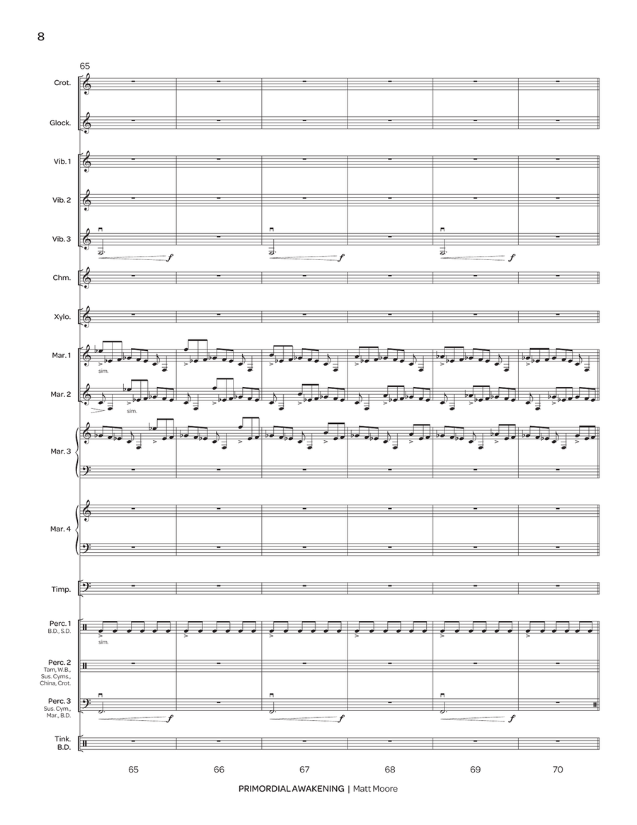 Primordial Awakening Primordial Awakening Percussion Ensemble scores gallery preview page 9
