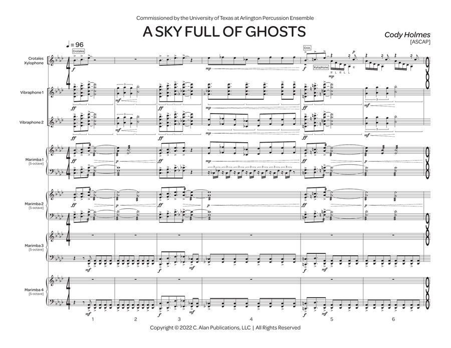 Sky Full of Ghosts, A (score only) Percussion Ensemble scores gallery preview page 2