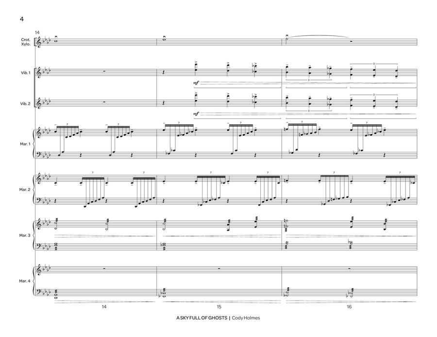 Sky Full of Ghosts, A (score only) Percussion Ensemble scores gallery preview page 5
