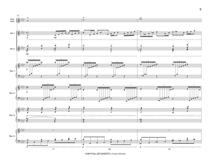 Sky Full of Ghosts, A (score only) Percussion Ensemble scores gallery preview page 6