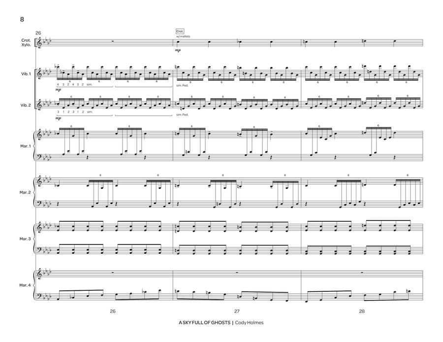 Sky Full of Ghosts, A (score only) Percussion Ensemble scores gallery preview page 9