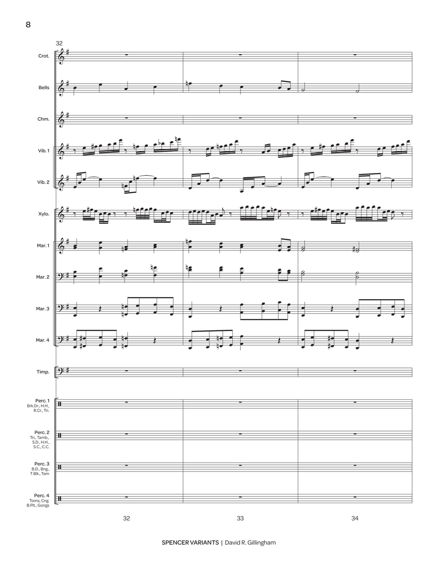 Spencer Variants Spencer Variants Percussion Ensemble scores gallery preview page 9